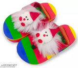 Colorblocked EVA teddy flip-flops for kids, adorable cartoon character design, various sizes from 0-3 months to 2-2.5 years