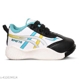 White, blue, and black mesh sneaker with 'sport' appliqué on the heel