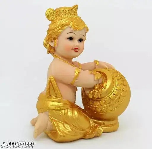Resin Krishna murti statute, 6-inch high, perfect for pooja gifts and home decoration