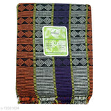 Feather green cotton blend double size blanket, free-size (90x60 inches), daily use for cozy interiors