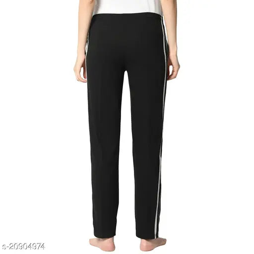 Black, white, blue striped joggers women's lounge wear