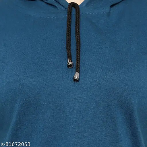 Deepmayra women's cotton half sleeve T-shirt combo (hoodie) - solid color, short sleeves, summer wear for women, designed for sporty street style