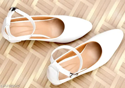 Synthetic leather Karaddi Bellies or Ballerina for women and girls comfortable partywear collage office, single pair on display