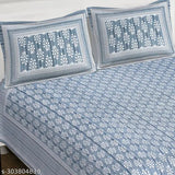 Fine floral cotton double king bedsheet, ideal for AC rooms by ABHI IMPEX, includes 2 pillow covers