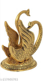 Shine golden antique swan napkin holder set, handcrafted metal figurines for table decor, hotel shop, office, gifting item. Dimension: 10x8x11 cm each