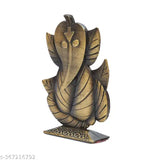 Religious idol of Lord Ganesh, Puja figurine, wooden base, religious decoration, home dcor