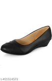 Black synthetic leather slip-on ballerinas for women (Super Fancy) - fashionable footwear on display