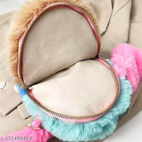 Multicolor fur trim, adjustable strap crossbody bag, everyday use, touch of elegance