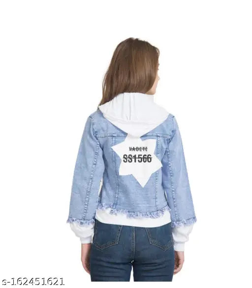 Trendy solid denim jacket for women and girls. Long sleeve, two available sizes: S (36in bust, 20in length) & M (38in bust, 20in length)