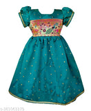 Paithani dress with green fabric, embellished straps