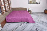 Soft, luxurious double-sized Pink & Brown Microfibre AC Comforter (90x99.5 inches), filled with 200 GSM hypoallergenic hollow siliconized polyester for a cosy feel. Made in India