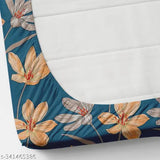 DEVICE branded elastic fitted double bedsheet, cotton blend with floral print, ideal for adult use in summer. Deep pocket size 6", 250 thread count, machine washable