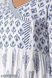 Blue and white kameez with embroidery details