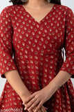Red cotton women's short kurti