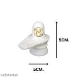 White marble Shiva Lingam idol, 9cm, decorative showpiece, religious statue.