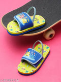 Monster Sliders EVA flip flops with back support and adjustable strap, vibrant cartoon character pattern for kids (Unisex)