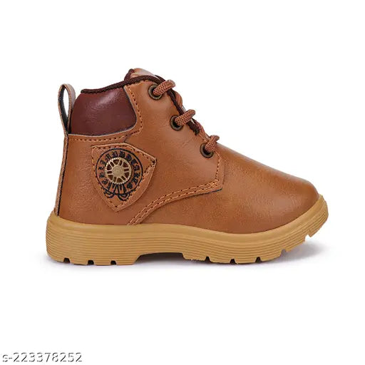 Brown canvas lace-up sneaker, kids walking shoes