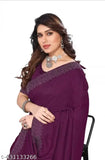 Purple Georgette saree with running blouse, elegant design