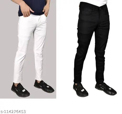 Solid denim MEN DENIIM JEANS pack of 2 - men's jeans with options for waist sizes 28, 30, and 32