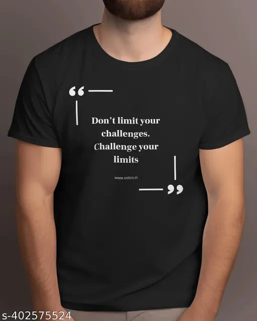 Printed cotton short sleeve tee DONT LIMIT UR CHALLANGE, size [S/M/L/XL], India-made