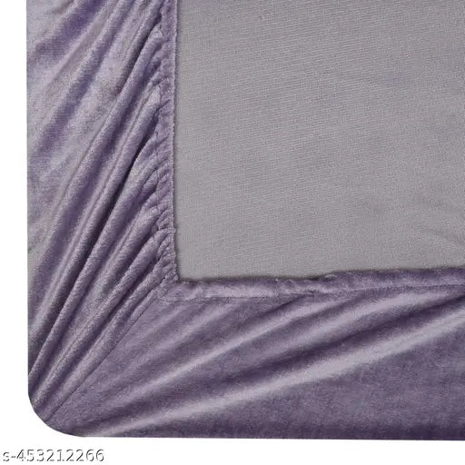 BlueDot premium flannel winter elastic fitted bedsheets for double beds - superfine 350TC velvet quality, perfect for heavy winter use