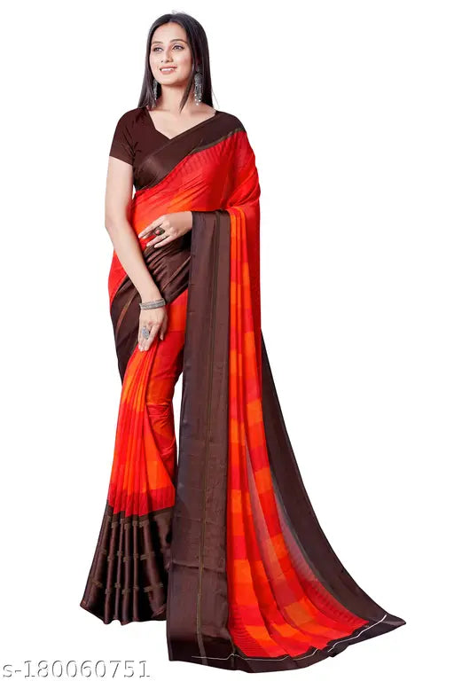 Georgette sari with unstitched blouse