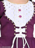 Purple cotton blend gown for girls, perfect for festive parties and special occasions. Made in India