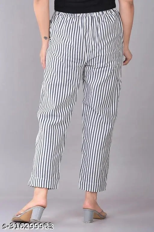 Khwaahish creations regular fit women's pure cotton lining grey trousers pants for women western style pack of 1