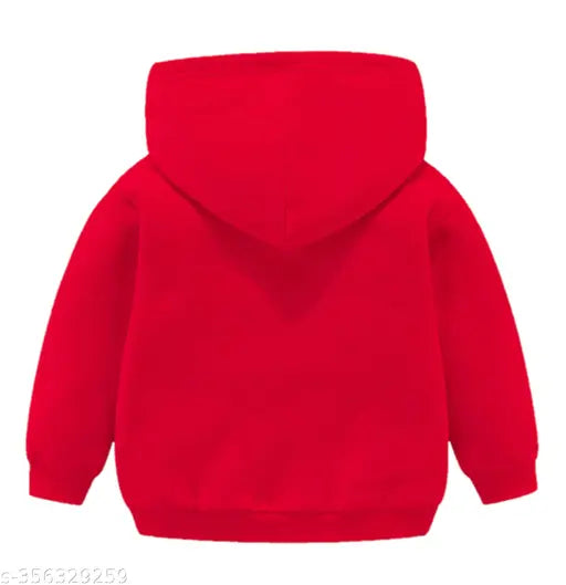 Boy's and Girl's Winter Cotton Sweatshirt Hoodies Pant Set, RED, pack of 1