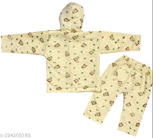 Printed wool ANMOL open button, infant clothing for 0-18 months, Indian handcrafted net design