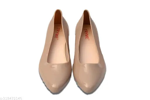 Grey PVC ballerinas - elegant women's footwear with closed back and unique design