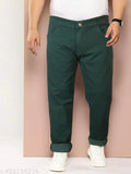 Men's black relaxed fit jeans with green hue