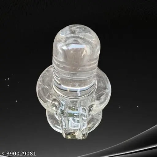 Pure crystal white Shivling idol, 4cm x 3cm x 5cm, handcrafted by artisans for home decor - Haridwar Trends
