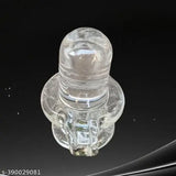 Pure crystal white Shivling idol, 4cm x 3cm x 5cm, handcrafted by artisans for home decor - Haridwar Trends