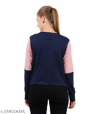 Stylishly chic cotton colorblocked long-sleeved crop top for daily wear (XS-XXL), India origin