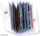 Classic plastic business card holder, solid pattern, 2 compartments for visiting cards and IDs, free size (11cm x 10cm), magnetic closure
