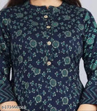 Blue paisley patterned long sleeve dress, zip closure