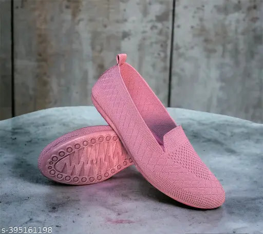 Purple embellished canvas ballerinas, stylish loafers for women, flat shoes with cushioned sole and slip-on design
