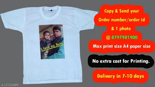 Polycotton printed t-shirts for male/female, vibrant design on short sleeves, S, M, XXL sizes from India