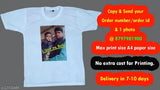 Polycotton printed t-shirts for male/female, vibrant design on short sleeves, S, M, XXL sizes from India