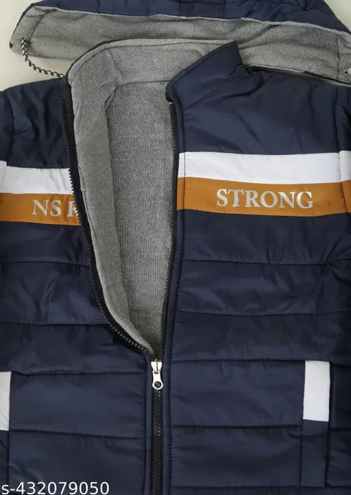 Blue boy's solid jacket