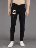 Teddy bear graphic, skinny fit, black denim