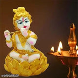 Resin Krishna idol, 'Laddu Gopal Kanha ji Murti Bal Gopal Makhan Chor', 13cm x 13cm x 10cm for home decor or gift