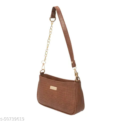 Brown leather crossbody slingbag with two straps