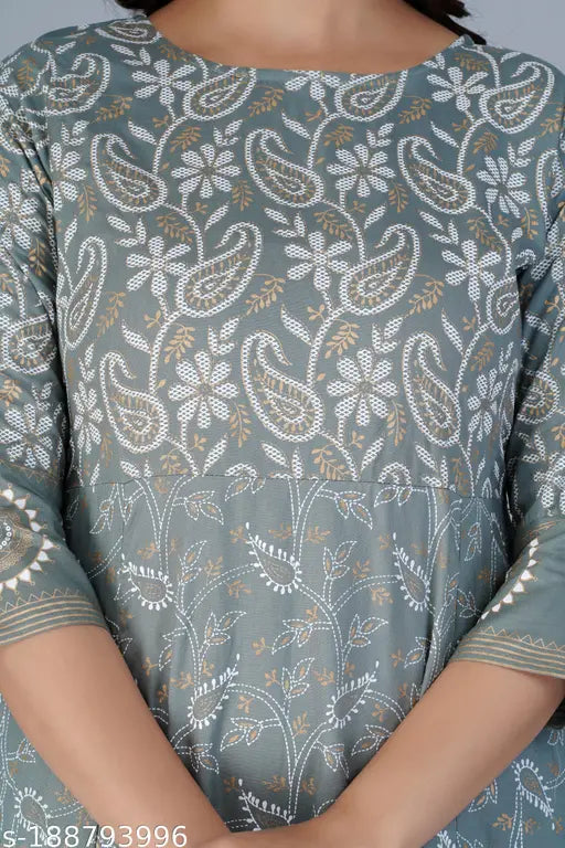 Viscose rayon printed carry kurti, three-quarter sleeve, Indian ethnic wear for women