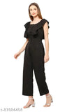 Women's poly crepe sleeveless jumpsuit, solid net, great for parties and events