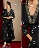 Rayon round print stylish kurta and palazzo set for women and girls, three-quarter sleeves, India origin