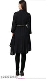 Black long sleeved women's kameez with high neck