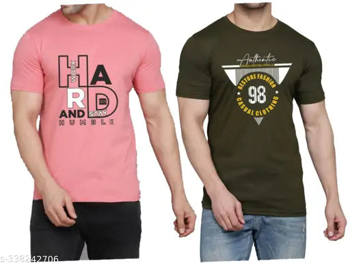 Cotton blend WOOSTRO T-shirt combo by Cryptic, lightweight & breathable, fashionable Indian-made apparel