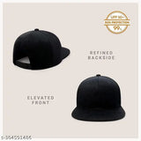 Black adjustable snapback hip hop cap, high-quality stretchy cotton material, perfect for sports and summer